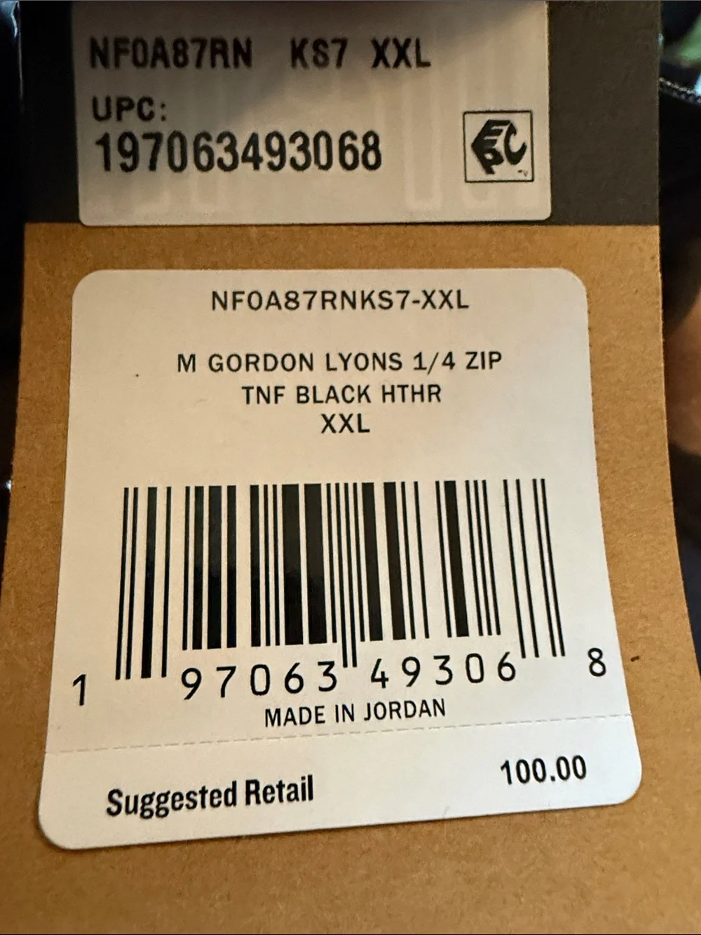 The North Face Men’s Gordon Lyon 1/4 Zip Pullover Black NWT XXL